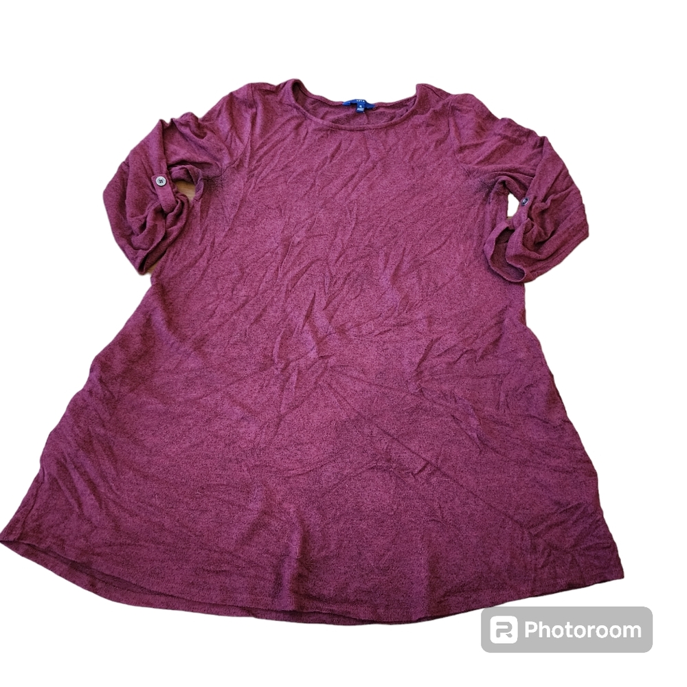 Apt 9 Wine colored sweater tunic with pockets XL
